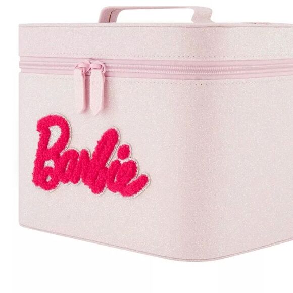 Barbie Pink Glitter Large Vanity Case w/Mirror - Picture 6 of 13